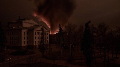 Пожежа в центрі Чернігова Пожежа в центрі Чернігова