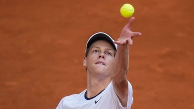 Друга ракетка світу Яннік Сіннер на кортах "Мастерса" (ATP 1000) в Мадриді, Іспанія.