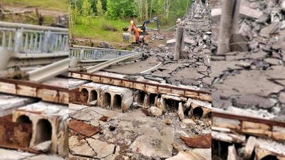 На об’їзній Чернігова розпочали розбирати завали підірваного мосту На об’їзній Чернігова розпочали розбирати завали підірваного мосту