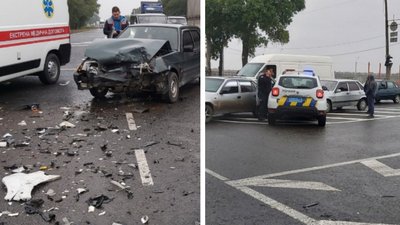 На в'їзді в Черкаси затор: сталася ДТП за участю 5 автівок, серед травмованих – вагітна