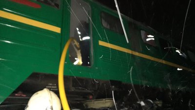 На Житомирщині горів локомотив пасажирського потягу На Житомирщині горів локомотив пасажирського потягу