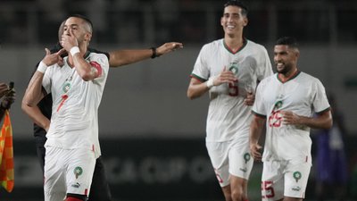 Хакім Зієш у складі збірної Марокко на Кубку Африки.