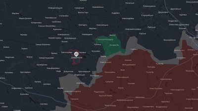 Місто Добропілля Донецької області на мапі аналітичного проєкту DeepState 14 вересня