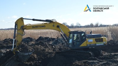 Роботи на дорозі Н-31 Дніпро-Решетилівка біля обходу Решетилівки Роботи на дорозі Н-31 Дніпро-Решетилівка біля обходу Решетилівки