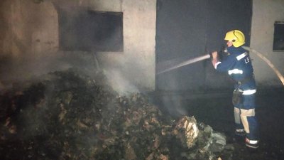 На Херсонщині горів склад лісоматеріалів