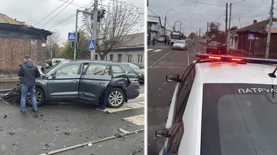 дві ДТП, аварія, трамваї, тролейбуси, місто, патрульні, парвила дорожнього руху