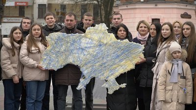 У Вінниці відбулася патріотична акція з нагоди Дня єднання