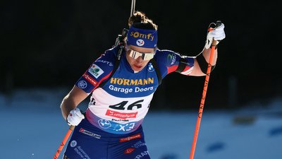 Жюлія Сімон, біатлоністка збірної Франції на чемпіонаті світу-2025