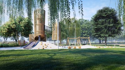 Дитячий майданчик. Фото з Фейзбук сторінки rd architectural group Дитячий майданчик. Фото з Фейзбук сторінки rd architectural group
