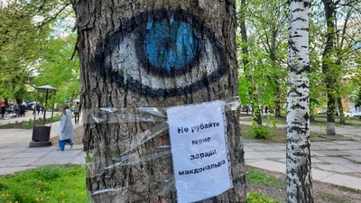У Кpoпивницькому opганізували акцію "Деpева дивляться на нас"
