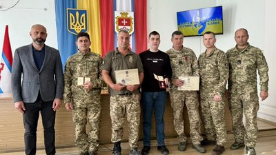 Захисники під час нагородження