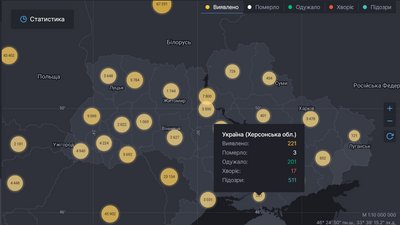COVID-19: на Херсонщині +1 випадок, в Україні понад 900