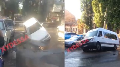 Прорив водопроводу в Одесі: дві автівки нібито провалилися під землю, у міськраді це не коментують Прорив водопроводу в Одесі: дві автівки нібито провалилися під землю, у міськраді це не коментують