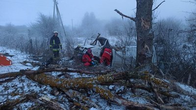 Автівка в'їхала в дерево: на Вінниччині у ДТП загинули двоє людей Автівка в'їхала в дерево: на Вінниччині у ДТП загинули двоє людей