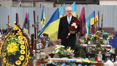 Президент Латвії Егілс Левітс під час візиту до Львова 3. 03. 2023 Президент Латвії Егілс Левітс під час візиту до Львова 3. 03. 2023