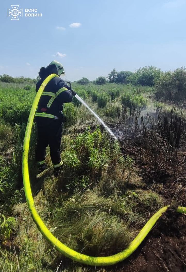 Майже 8 гектарів у вогні: у районі на Волині гасять пожежу на торфовищі