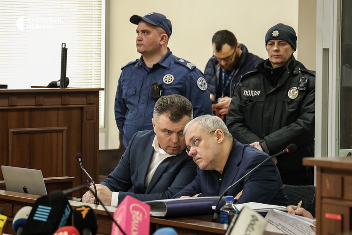 Вищий антикорупційний суд (ВАКС) обрав запобіжний захід ексміністру енергетики Герману Галущенку (праворуч). Київ, 17 лютого 2026 року