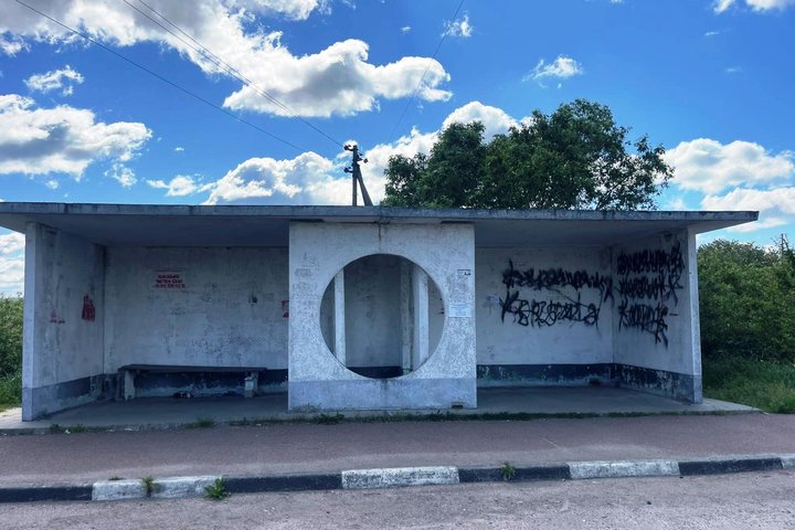 У Пулинській громаді розмалювали третю автобусну зупинку: хто долучився до створення муралу
