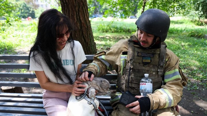 На місці удару в багатоповерхівці рятувальники знайшли кота На місці удару в багатоповерхівці рятувальники знайшли кота