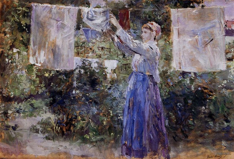 Картина "Жінка сушить білизну" Берти Морізо