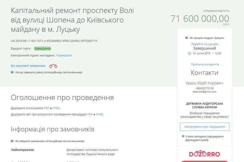 Новий тендер на 60 млн грн: чому зросла вартість ремонту проспекту Волі в Луцьку
