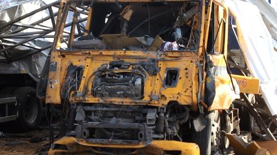 Зруйновані зерносховища і понівічена техніка - результат обстрілу росіянами с. Пологи на Сумщині Зруйновані зерносховища і понівічена техніка - результат обстрілу росіянами с. Пологи на Сумщині